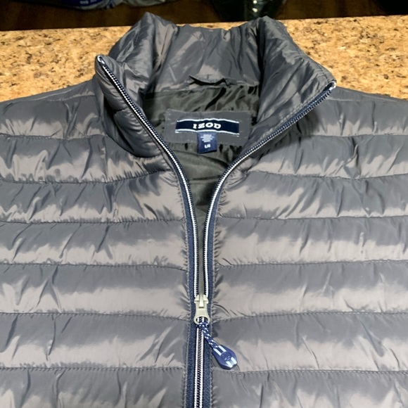 NWOT Izod Puffer Vest Large Gray & Black - Picture 5 of 5